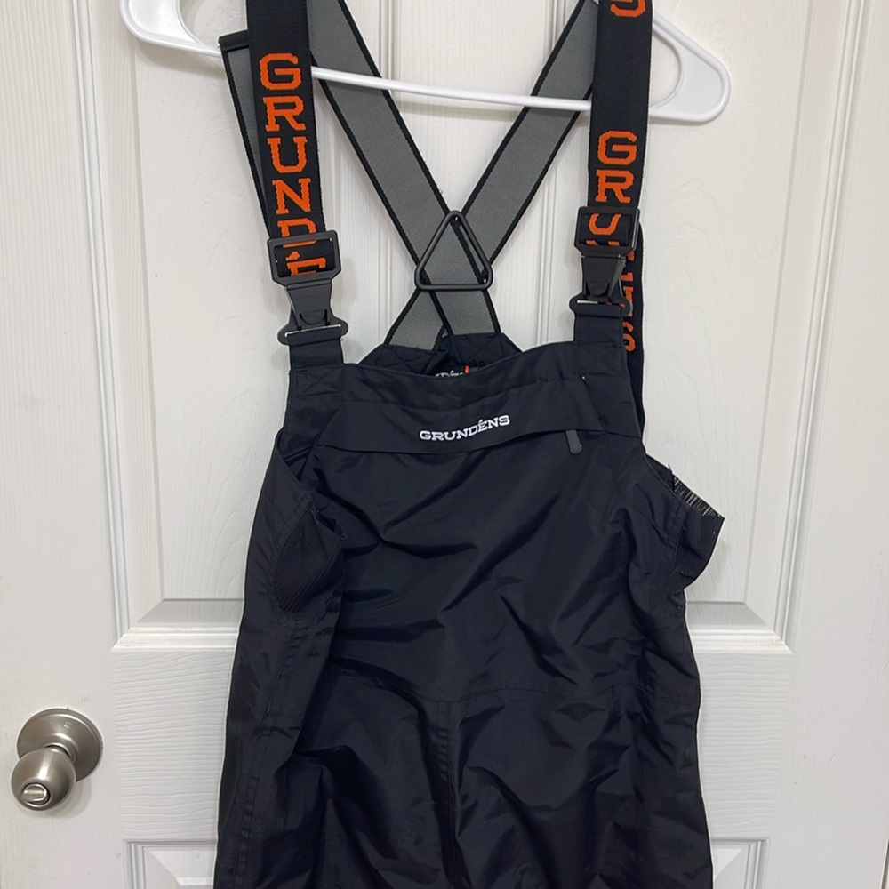 Grundéns Men's Black Performance Bib Overalls with Suspenders